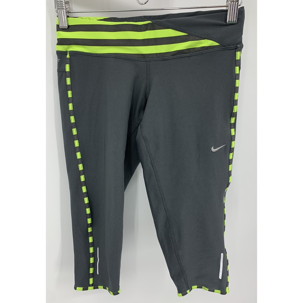 Nike Dri-Fit Women's Running Capri Leggings Reflective Size Small Drawstring